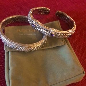 Judith Ripka Sterling Silver Cuff Bracelet Collection.  Fits average wrist.